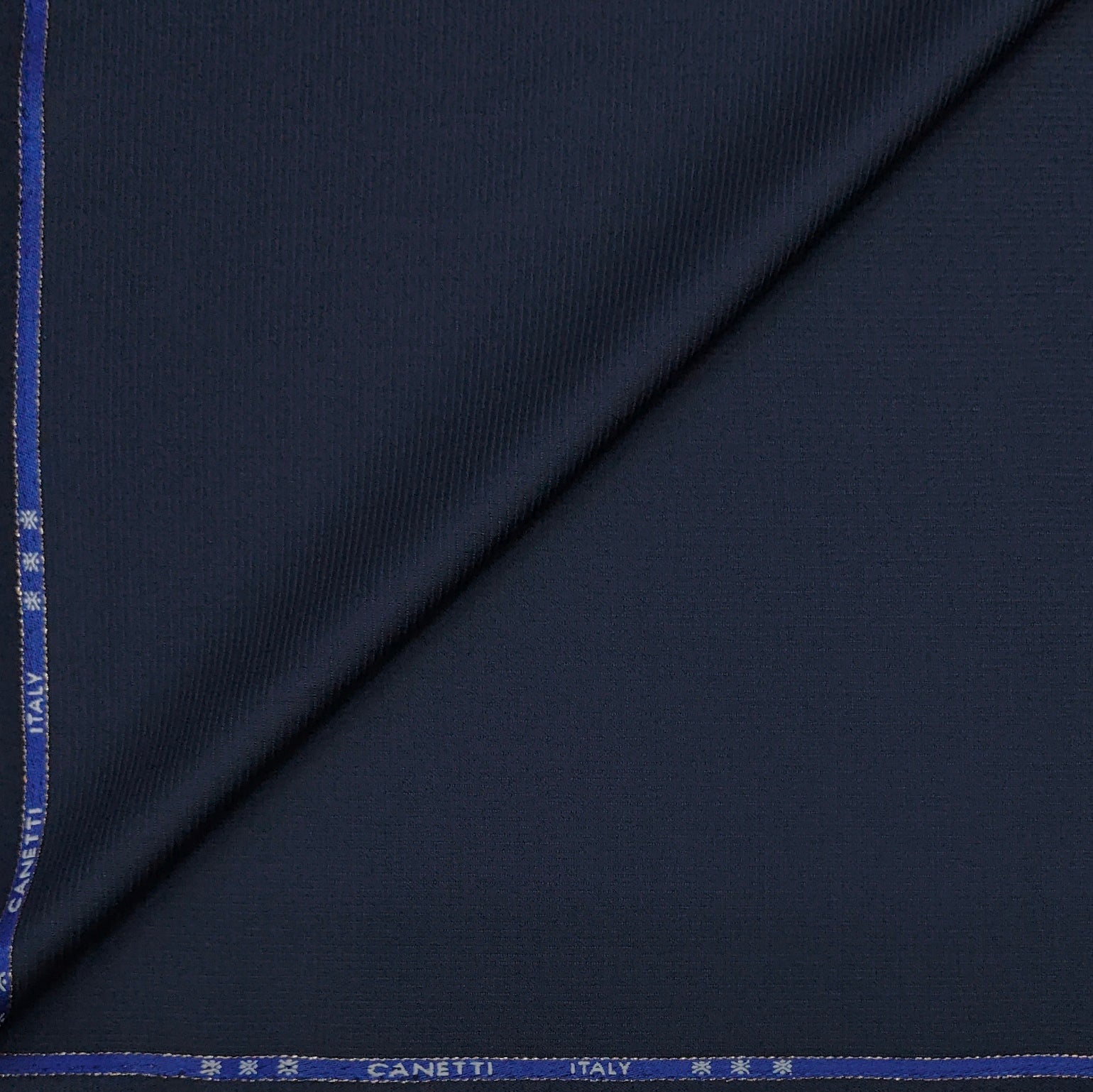 Trouser Fabric Canetti Italy Merino 100s Wool Blend Stretchable Pin Lining Colour Dark Blue